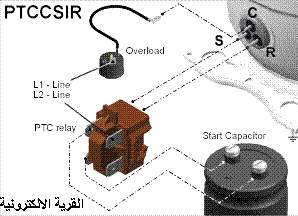 Comprossor wiring capacitor