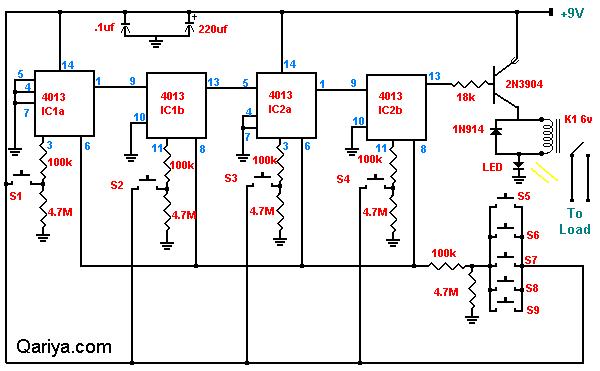 Electronic Combination Lock Circuit