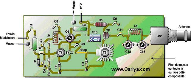 دائرة إرسال 1واط سهلة و عملية و مجربة FM Reci_fm_circuit